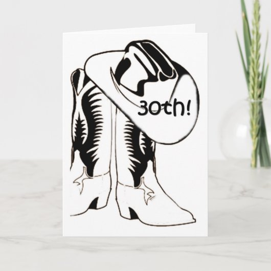 LAND WESTERN 30. GEBURTSTAG WÜNSCHEN KARTE (Vorderseite)