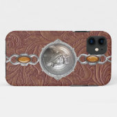 Land-Western bearbeitete ledernen iPhone/iPad Case-Mate iPhone Hülle (Rückseite (Horizontal))
