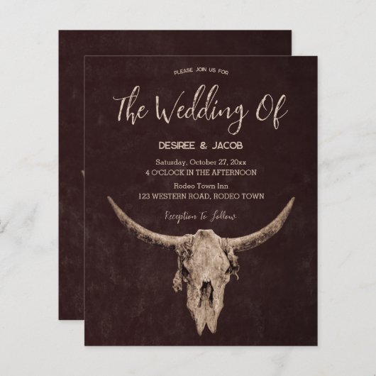 Land Western Brown Rustic Bull Skull Haushalt (Vorne/Hinten)