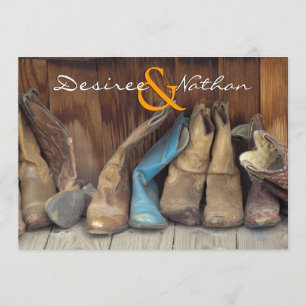 Land Western Cowboy Stiefel Hochzeits-Einladung Einladung