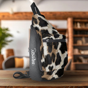 Land Western Cowhide und Leder gedruckt Crossbody Bag