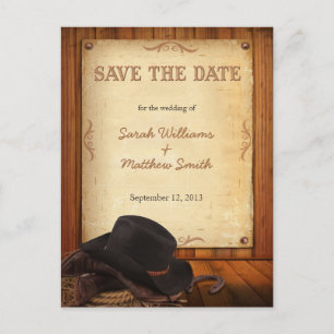 Land-Western, der Save the Date Postkarten Wedding