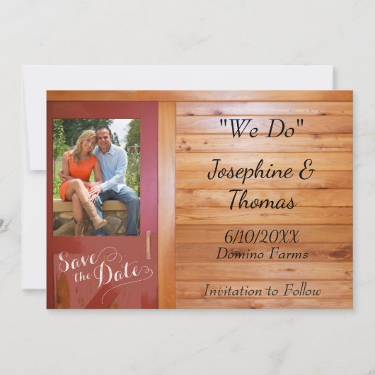 Land Western Foto Save the Date Einladung (Vorderseite)