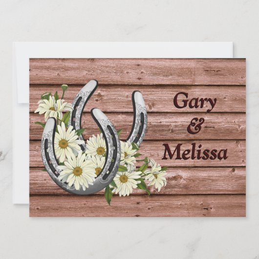 Land-Western-Hochzeits-Einladungs-Schablone Einladung (Vorderseite)