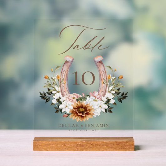 Land Western Horseshoe Aquarellfarben Wappen Acrylschild (Neutral)