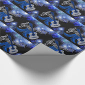 Land-Western-Musik-blaue Gitarren-und Geschenkpapier (Ecke)