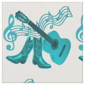 Land-Western-Musik-lt Blue Guitar und Stiefel Stoff (Nahaufnahme)