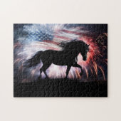 Land Western Pferd und Flagge Puzzle (Horizontal)