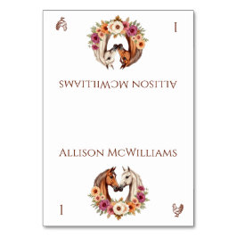 Land Western Pferde - Geflügel - Symbol Tischnummer