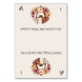 Land Western Pferde - Geflügel - Symbol Tischnummer