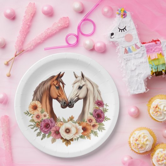 Land Western Pferde Pappteller (Party)