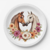 Land Western Pferde Pappteller (Vorderseite)