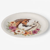 Land Western Pferde Pappteller (Schrägansicht)