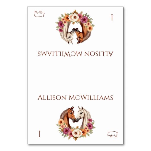 Land Western Pferde Schweinefleisch Tischnummer (Vorderseite)