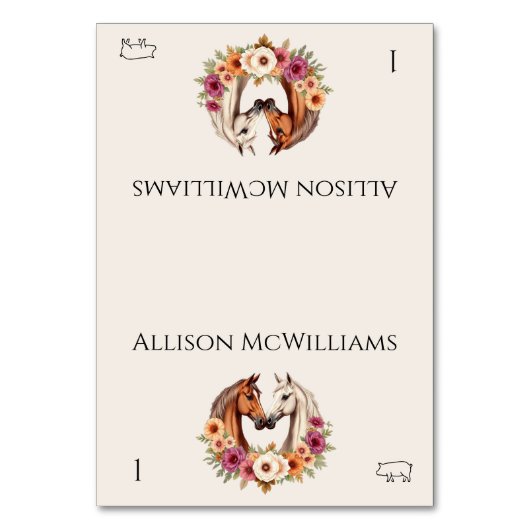 Land Western Pferde Schweinefleisch Tischnummer (Vorderseite)