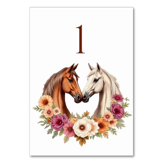 Land Western Pferde Tischnummer (Vorderseite)