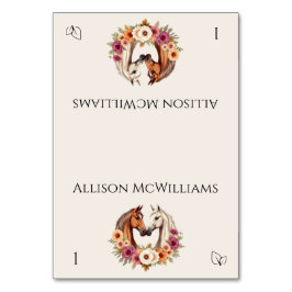 Land Western Pferde - Vegetarisches Symbol Tischnummer