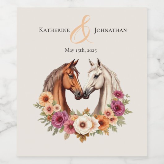 Land Western Pferde Weinetikett (Einzelnes Label)