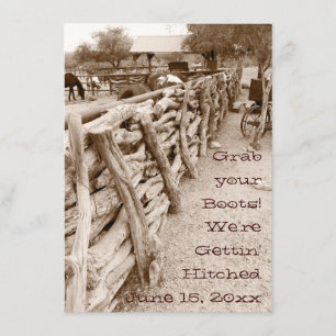 Land-Western-Pferdehürden-Hochzeits-Einladungen Einladung