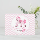 Land-Western-Pony-Zickzack Geburtstag Einladung (Stehend Vorderseite)