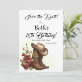 Land Western, Rose, 15. Geburtstag Save The Date (Stehend Vorderseite)