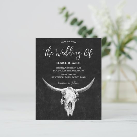 Land Western Schwarz-Weiß-Bullen-Schädel-Haushalt (Stehend Vorderseite)