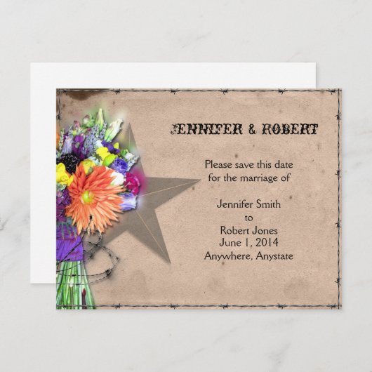 Land Western Stacheldraht Save the Date (Vorne/Hinten)