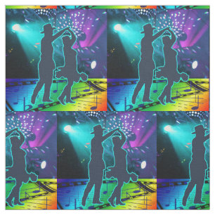 Land-Western-Tänzer-Bühne-Lichter und Musik Stoff