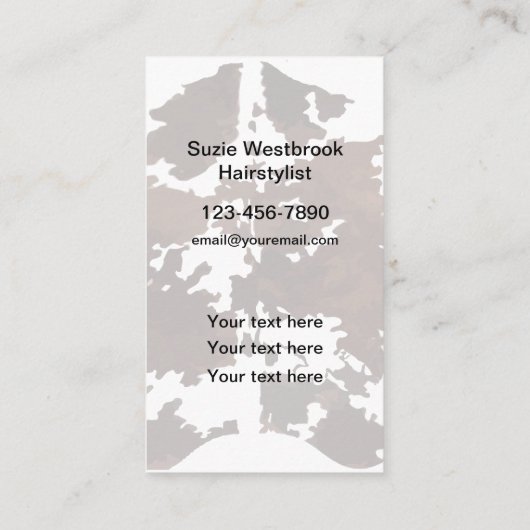 Land Western Thema Kuh Muster Visitenkarte (Rückseite)