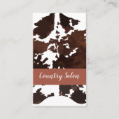 Land Western Thema Kuh Muster Visitenkarte (Vorderseite)