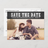 Land Western Typografie Save the Date Postkarte (Vorne/Hinten)