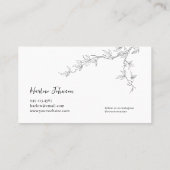 Land Wildblume Florale botanische Linie Zeichnend Visitenkarte (Rückseite)