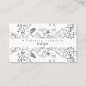 Land Wildblume Florale botanische Linie Zeichnend Visitenkarte (Vorderseite)