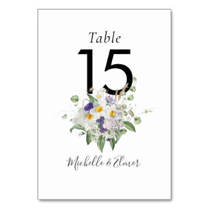 Land Wildblumen Grünzeug Blumenstrauß Hochzeit Tischnummer