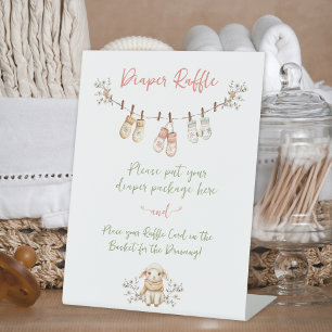 Land Winter Boho Baby Mädchen Windel Tombola Sockelschild