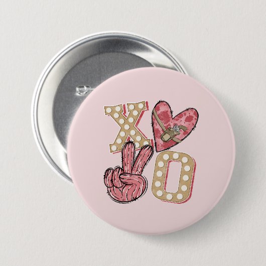 Land XOXO - Wilde West-Liebe Button (Vorne & Hinten)