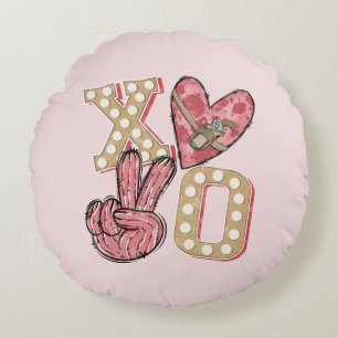 Land XOXO - Wilde West-Liebe Rundes Kissen