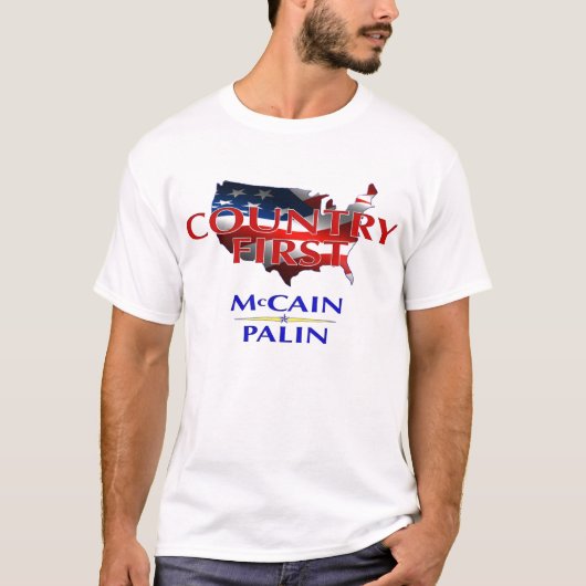 Land zuerst - McCain Palin 2008 T-Shirt (Vorderseite)