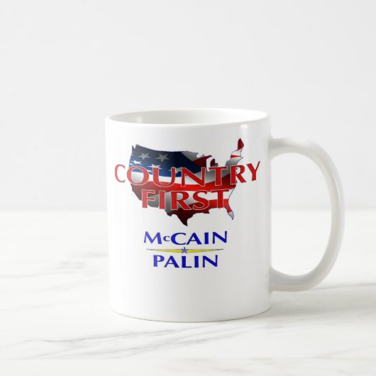 Land zuerst - McCain Palin Kaffee-Tasse 2008 Kaffeetasse (Rechts)