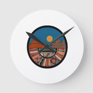 Land zum segnen runde wanduhr