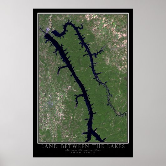 Land Zwischen den Seen Nationalpark Satellitenkart Poster (Vorne)