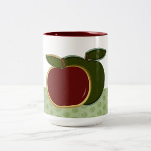 Landäpfel (grüne Grenze) Große Zweifarbige Tasse