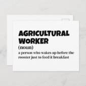 Landarbeiter - Funny Definition Feiertagspostkarte (Vorne/Hinten)
