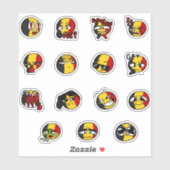 Landbälle Gesichtspackung Belgia Aufkleber (Blatt)