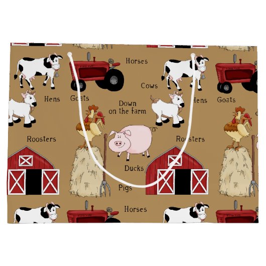 Landbauernmuster große Geschenktasche Große Geschenktüte (Rückseite)