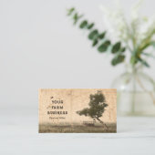 Landbaum Rustikale Vintage antike Beige Visitenkarte (Stehend Vorderseite)