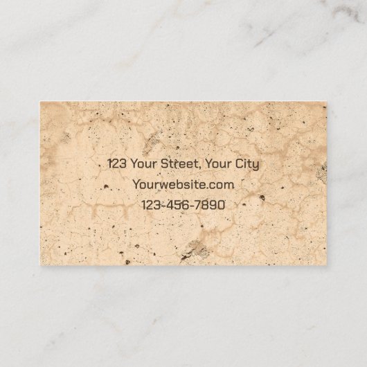 Landbaum Rustikale Vintage antike Beige Visitenkarte (Rückseite)
