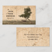 Landbaum Rustikale Vintage antike Beige Visitenkarte (Vorne/Hinten)