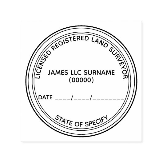 Landbesichtiger registrierte Lizenzpläne rund um D Permastempel (Design)