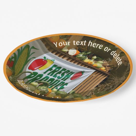 Landbetrieb Stand Personalisiertes Party Pappteller (Schrägansicht)